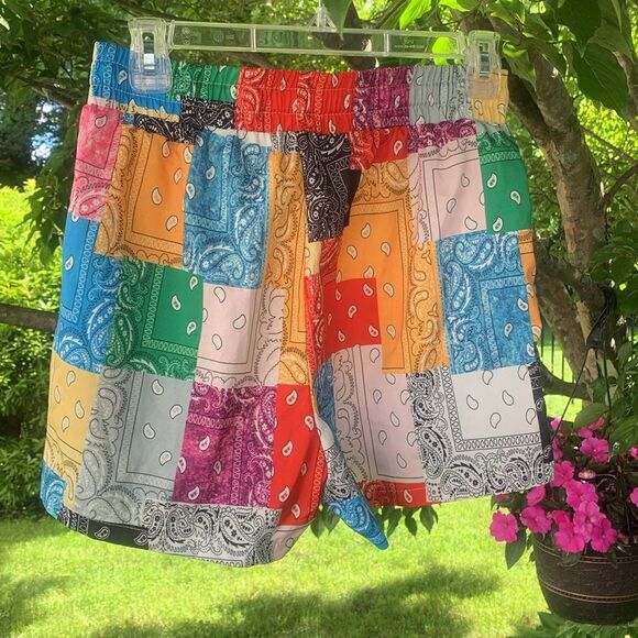 SHEIN patchwork shorts M - Picture 3 of 5